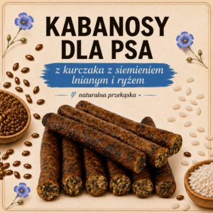 Kabanosy dla psów z kurczaka z ryżem i siemieniem lnianym 200g
