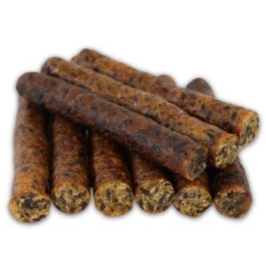 Kabanosy dla Psów z Kurczakiem, Ryżem i Siemieniem Lnianym 200g – Naturalne Przysmaki, Smakołyki, Delikatnie Suszone, Bez Sztucznych Dodatków