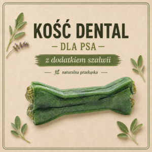 Kość Dental z dodatkiem szałwii 12 cm 55g - 100% naturalna kość do żucia