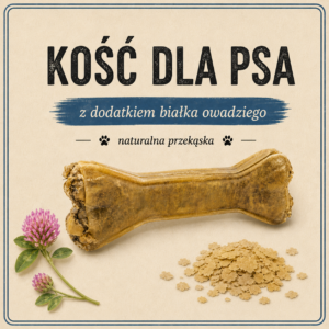 Kość z dodatkiem białka owadziego 17 cm 115g - 100% naturalna kość do żucia