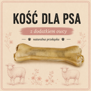 Kość z dodatkiem owcy 17 cm 115g - 100% naturalna kość do żucia