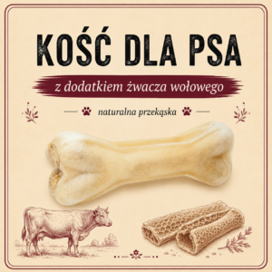 Kość z dodatkiem żwacza 17 cm 115g - 100% naturalna kość do żucia