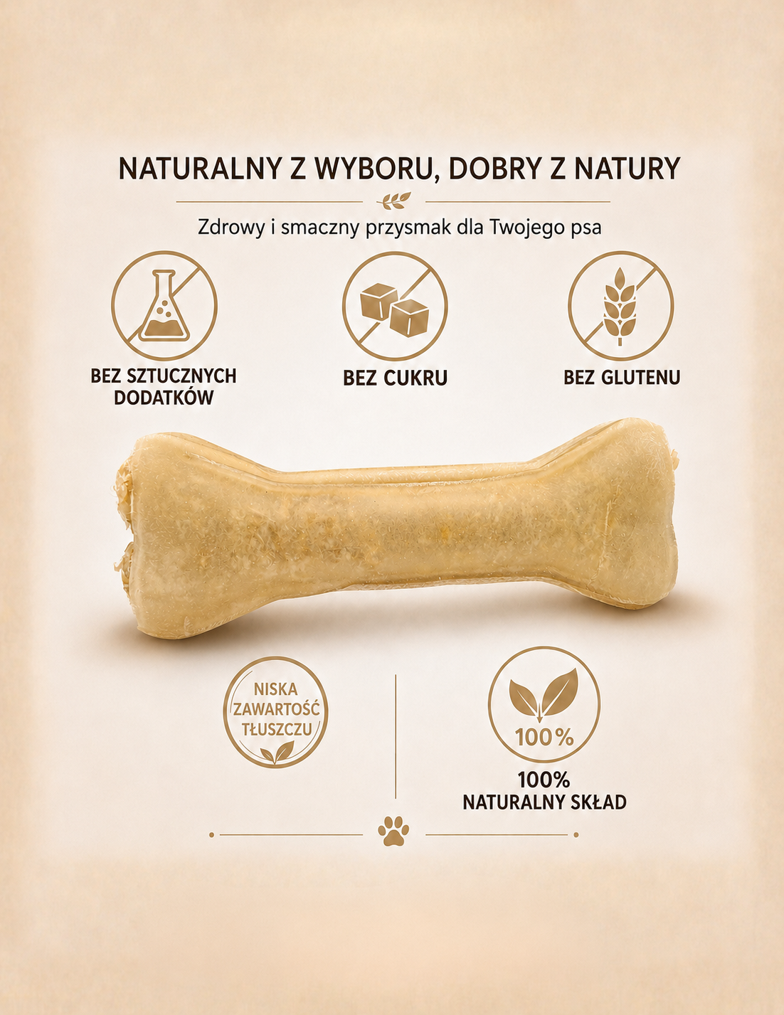 Kość z dodatkiem kurczaka 12 cm 55g - 100% naturalna kość do żucia - obrazek 2