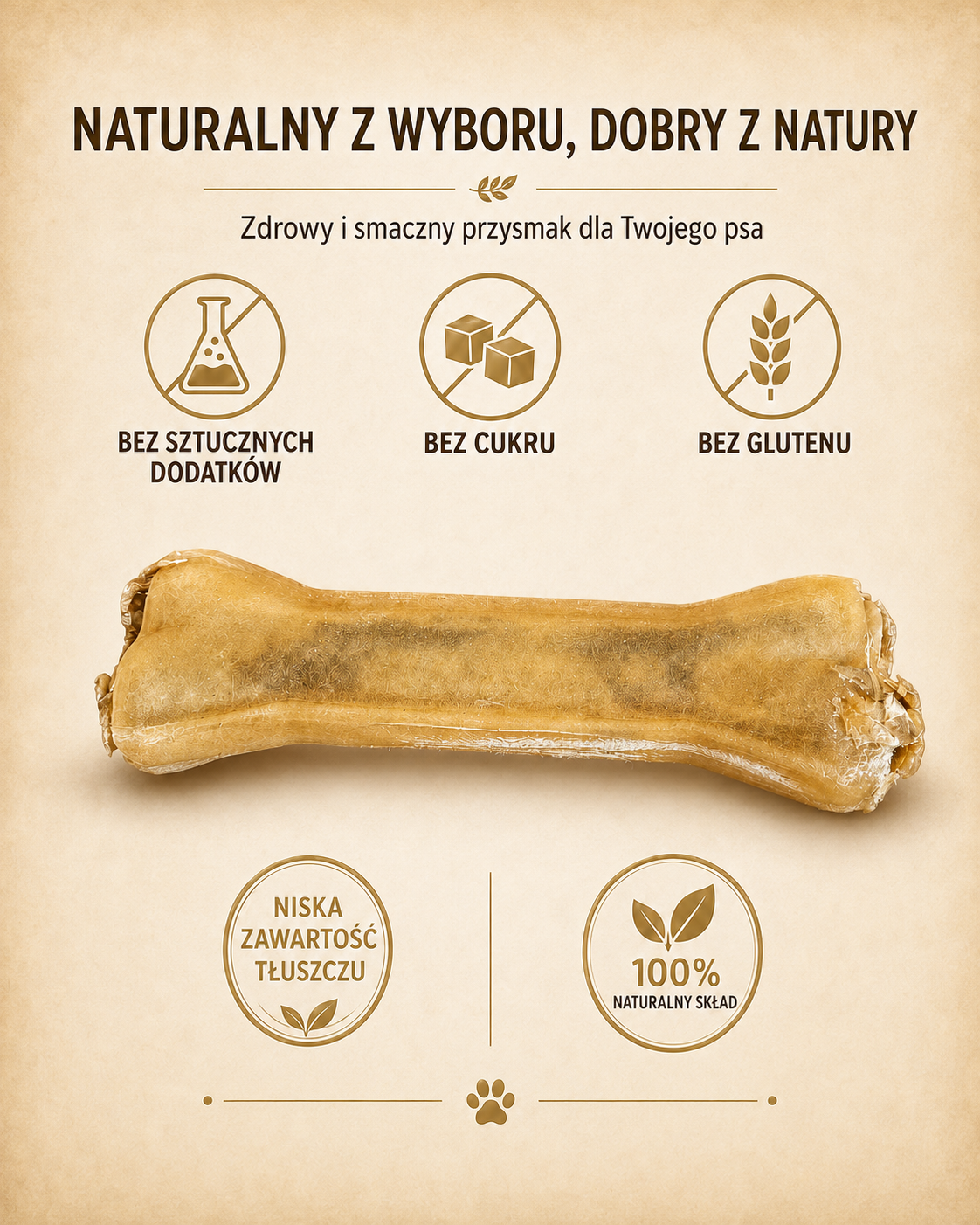 Kość z dodatkiem owcy 12 cm 55g - 100% naturalna kość do żucia - obrazek 2