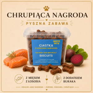 Ciastka dla psa z łososiem i burakiem 450g