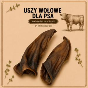 Uszy wołowe bez włosa - 2szt. w opakowaniu