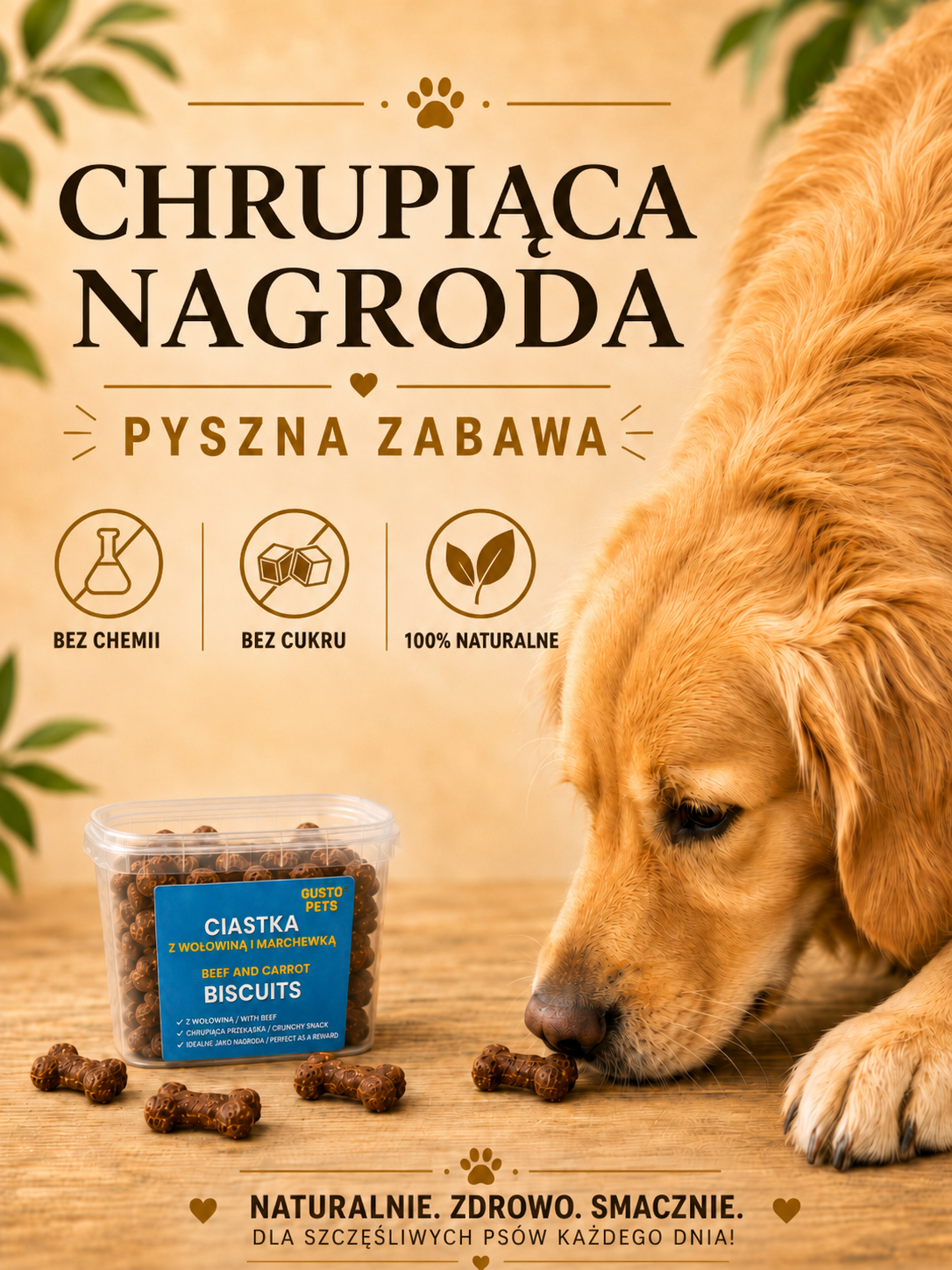 Ciastka dla psa z wołowiną i marchewką 450g - obrazek 3