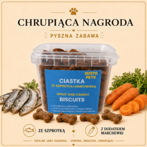 Ciastka ze szprotką i marchewką 450g
