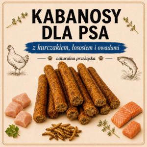 Kabanosy Mocy z kurczakiem, łososiem i owadami 200g