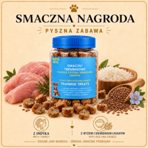 Smaczki treningowe z indyka z ryżem i siemieniem lnianym 150g