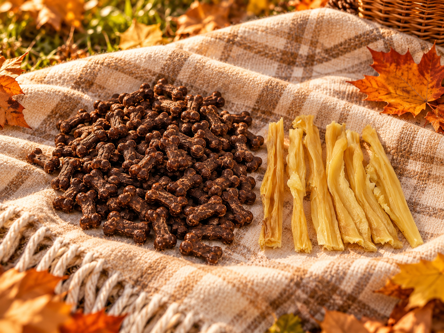 Jesienny zestaw I GUSTO PETS - 1 × Ciastka ze szprotką i marchewką 450 g, 1 × Skóra z królika 80 g - obrazek 2